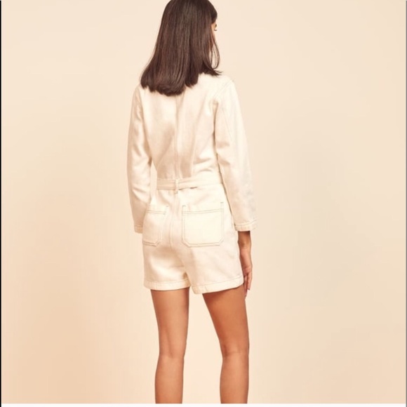 REFORMATION Sofia Jumpsuit in Ivory - Picture 3 of 6